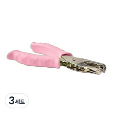마다꾸미 컬러 핸드 1공 펀치 6mm, 핑크, 3개