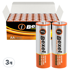 벡셀 아이프라임 알카라인 AA건전지, 40개입, 3개