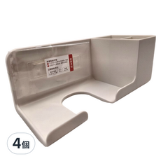 懶角落 浴室分格吹風機架 白色, 1入, 4個