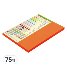 종이문화 레인보우카드 두꺼운 양면카드지 로얄오렌지, A4, 75개