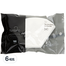 폰타노 커피필터 화이트 1~2인용, 100개, 6세트
