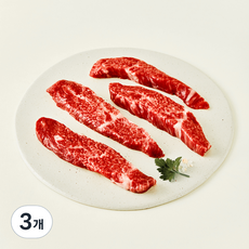 우미우 1++(9) 한우 암소 등심덧살 구이용 (냉장), 200g, 3개