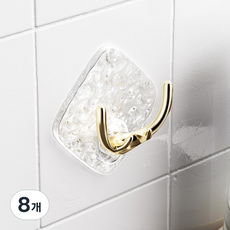 PEONIST Dear 菱形免鑽孔掛鉤, 8個, 透明金