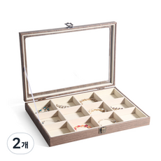 심플앤글로우 원목 악세사리 보관함 12칸, 2개
