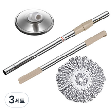 명강산업 고급형 핸드 스핀 회전 밀대 + 걸레 랜덤발송 세트, 3세트