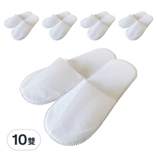 TAIWAN SLIPPER 台灣犀利趴 輕便不織布 紙拖鞋 格紋, 10雙, 白色