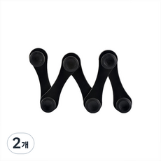 可連接使用 室內裝飾 牆壁衣架 掛鉤, 黑色, 2個