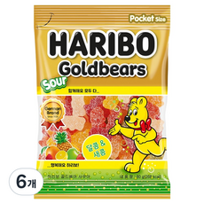 하리보 골드베어 사우어 젤리, 6개, 80g