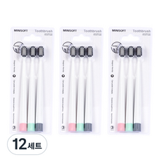오픈스페이스 미니소프트 대나무 숯 칫솔 3종 세트, 12세트, 3개