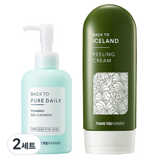 THANK YOU FARMER Back To Peeling+凝膠潔面乳 2種組, 2組
