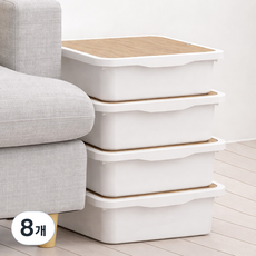 보노하우스 우드커버 팬트리 리빙박스, 화이트, 8개