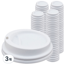 타공 흰색 컵뚜껑, 머그리드형, 100개입, 3개