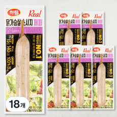 하림 Real 닭가슴살 소시지 페퍼, 80g, 18개