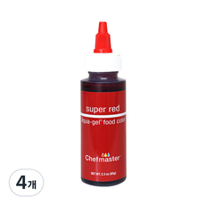 셰프마스터 리쿠아젤 식용색소 슈퍼레드, 65g, 4개