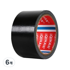 다다 고점도 강력 면 테이프 60mm x 20m, 검정색, 6개