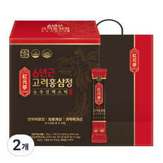 홍원삼 6년근 고려 홍삼정 농축 진액 스틱 100p + 쇼핑백, 1.2kg, 2개
