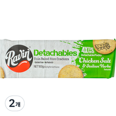 寬麵雞肉鹽和香草薄烤米果, 100g, 2個