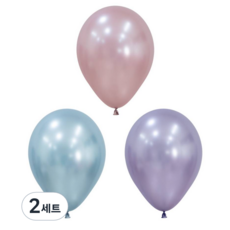 셈퍼텍스 30cm 실크 풍선 3종 x 10p 세트, 핑크블로썸, 아크틱블루, 라이트애머시스트, 2세트