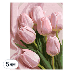 플레이어바웃 DIY 명화 유화 그림그리기 세트 40 x 50 cm, 튤립 꽃송이, 5세트