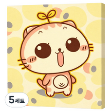 루아즈 DIY 쉬운 그림그리기 세트 20 x 20 cm, 17 발그레 냥이, 5세트