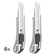 다다 합금 커터칼 대 18mm, 실버, 6개