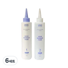 아모스프로페셔널 아쿠아 머메이드펌 파마약 모든모발용 1제 150ml + 2제 150ml 세트, 1ml, 6세트