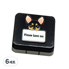 라이프포인트 강아지캐리커쳐 렌즈케이스, 랜덤 발송, 6세트