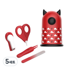 어바웃올리 베이비 가위 안전 손톱깎이 세트, 고양이, 5세트
