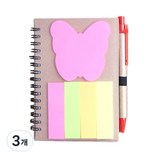Tree Artville 蝴蝶原子筆便條紙筆記本 60張 11.5 x 14.5 cm, 隨機出貨, 3個