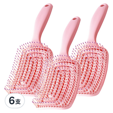 小麥購物 按摩排骨梳 Y854 63g, 6支, 蜜桃粉