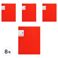 에코청운 플러스 클리어화일 5매 A5, 빨강, 8개