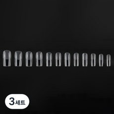 비앙티노 반무광 풀커버 인조 네일 팁 25BRS288 12종 x 20p 세트 No11, 3세트, 투명