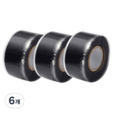 Market Plan 高彈性自黏矽膠修補膠帶 黑色, 6個