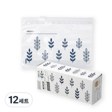 니토리 슬라이딩 스탠딩 지퍼백 풀잎 M 24매, 중(M), 12세트