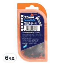 코텍스 일반나사못 검정 + 케이스 세트, 6세트