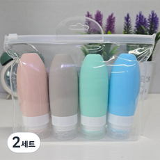 DOSell 整齊收納 旅行用矽膠分裝瓶 90ml x 4件組, 隨機出貨, 2套