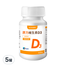 悠活原力 維生素D3, 120顆, 400mg, 5罐
