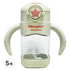 피셔프라이스 유아용 추 달린 사각 빨대컵, 280ml, 5개, 민트