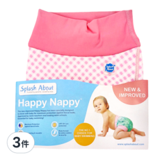 Splash About 全新3D游泳尿布褲，高密度雙向彈性布，防漏設計，UPF 50+防曬, 大型(L), 3件