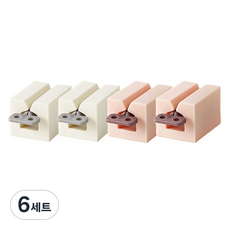 리얼피키 다용도 스탠드 치약 튜브 디스펜서 4종세트, 6세트, 화이트, 화이트, 핑크, 핑크