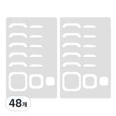 데이소이 다양한 모양 미끄럼 방지 스티커, 01 네모 화이트, 48개