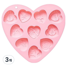E Home Baking 愛心形狀矽膠模具10種, 3個, 隨機出貨