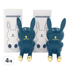 兔子造型壁掛式牙刷架, 4個, 綠色