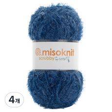 misoknit 珠光菜瓜布線 80g, 47海軍藍, 4個