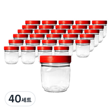 대경 광구 FOOD 다용도 용기 400g + 캡 적색 세트, 40세트, 용기 + 캡