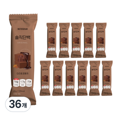 솔직단백 오리지널 다크초코퍼지 단백질바, 36개, 45g