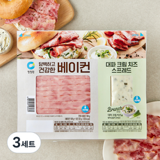 청정원 담백하고 건강한 베이컨 108g + 대파 크림 치즈 스프레드 82g 세트, 190g, 3세트
