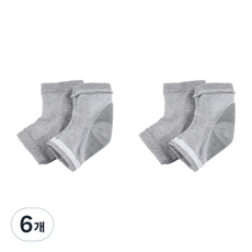 폴라리스에이치오 발뒷꿈치 실리콘 코팅 보습 양말 그레이, 2개입, 6개