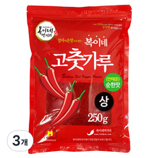 복이네먹거리 중국산 안매운 고춧가루 순한맛 김치용, 250g, 3개