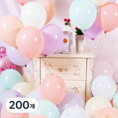簡約馬卡龍氣球 25cm, 200個, 隨機出貨